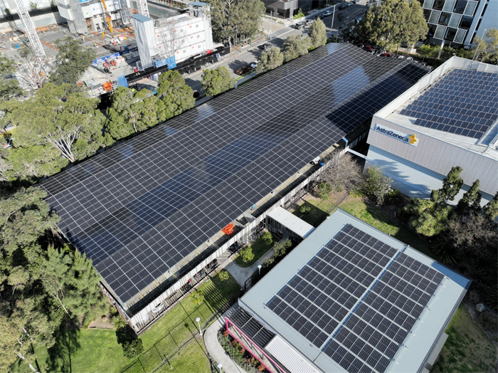 Solar modules?powering the rooftop as part of a solar carport?in Australia.